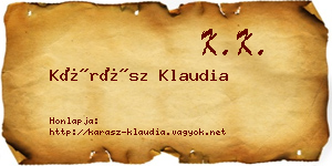 Kárász Klaudia névjegykártya