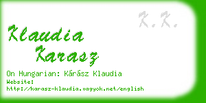 klaudia karasz business card