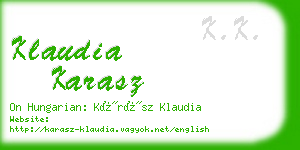 klaudia karasz business card